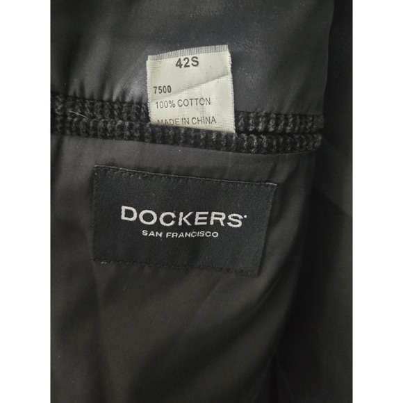 Dockers Corduroy Sport Coat Jacket 38R Two Button Black Mens Blazer Jacket - Picture 3 of 4